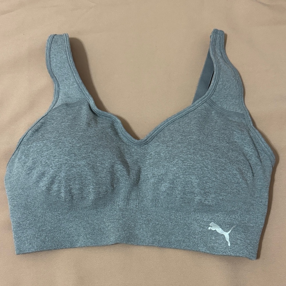 Puma Gray Seamless Light-Support Sports Bra